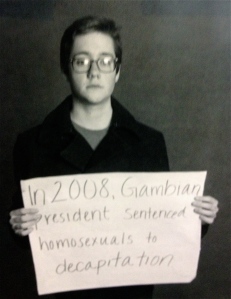 My lovely boyfriend, Dominic, participating in the LGBT campaign on our campus.